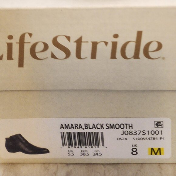 LifeStride Amara Western Booties Black Faux Leather from Macy’s C007 - Picture 10 of 10